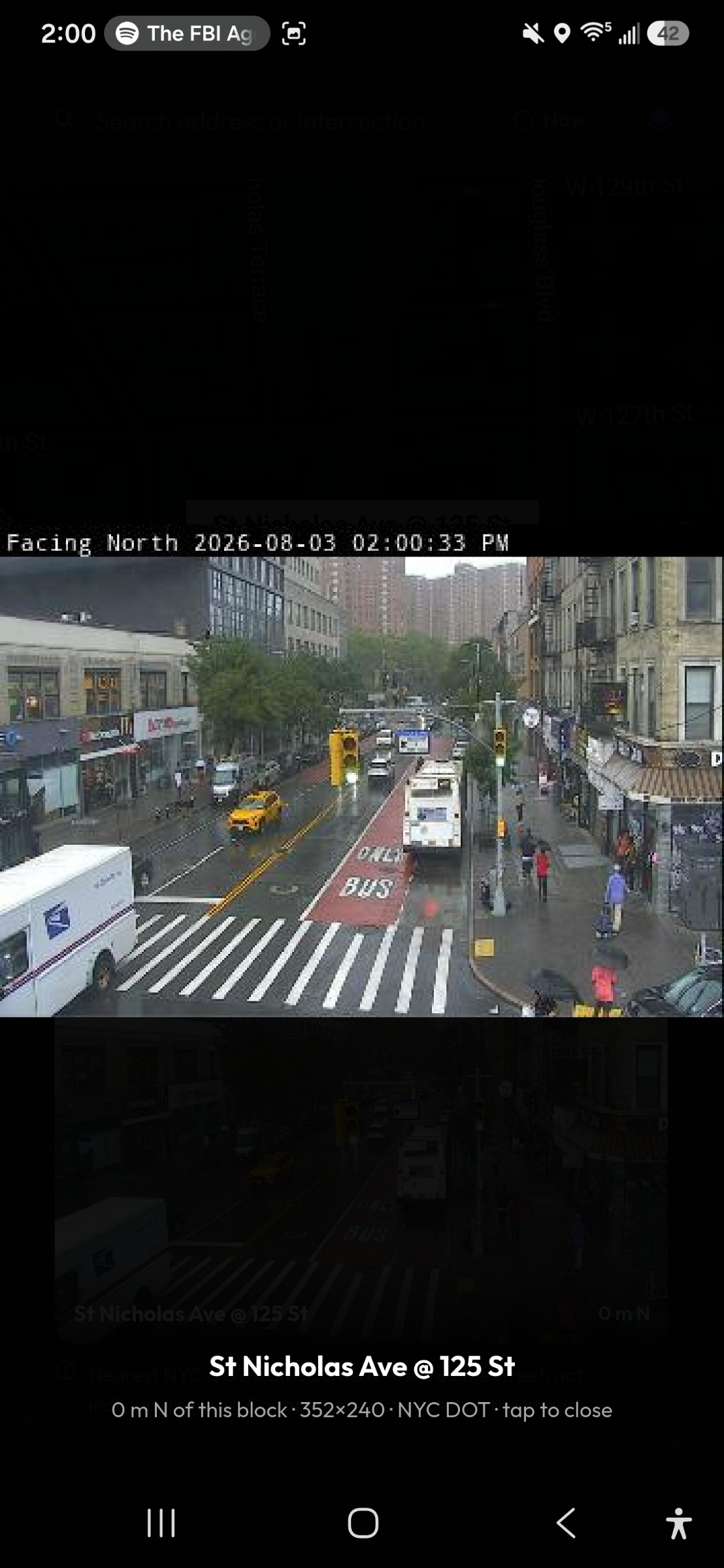 PRK live camera view expanded, showing the block in real time